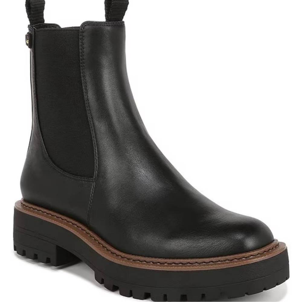 Sam Edelman Laguna Waterproof Leather Chelsea Platform Booties Size 8.5